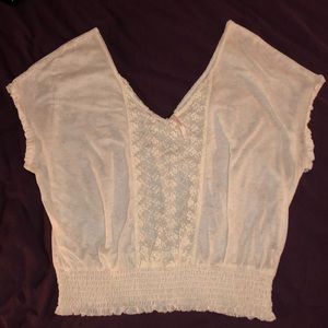 Free People cream lace shirt